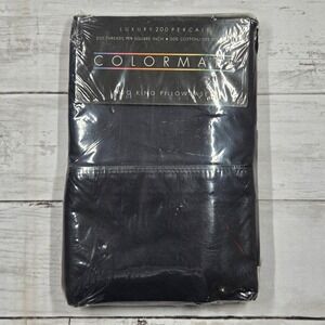 Colormate Pillowcases King Ebony Black Luxury 200 Percale 2pc Set Vintage